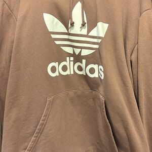 Adidas Tan Hoodie with White Logo